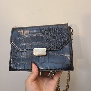ZARA black faux croc purse